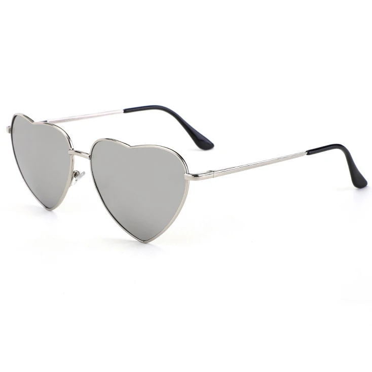 Fashion Glasses 2021 Retro Vintage Unisex Metal Sunglass Colorful Heart Shaped Shades Sunglasses