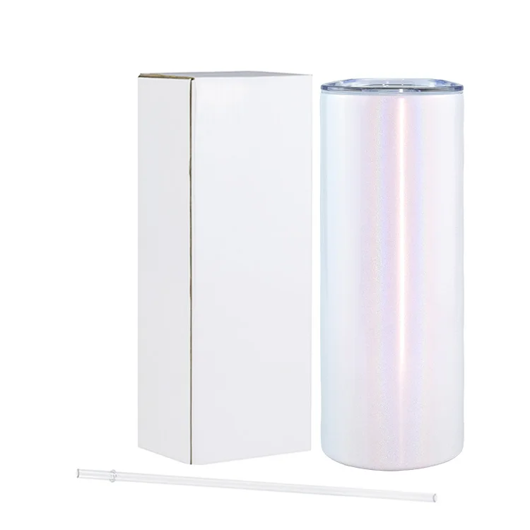 USA warehouse stocked 20 25 oz skinny straight stainless steel double wall blanks shimmer glitter sublimation tumbler