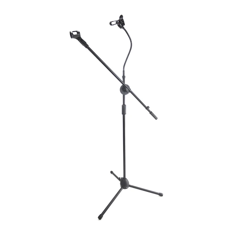 Wholesale Accessories Microphone Holder Professional Studio Mic Stand With Mobile Phone Clip Portable Live Microphone Stand