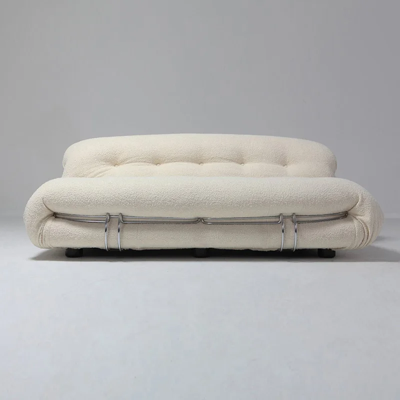 Villa small comfy corner sofas living room 2 seater settees upholstered white boucle luxury modern sofa for bedroom