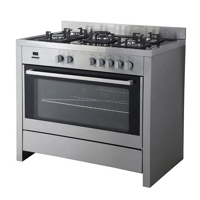 Stainless Steel Kitchen Integrated oven stove, Free standing Gas/Electric Cooker with oven, 4 burner stove with oven