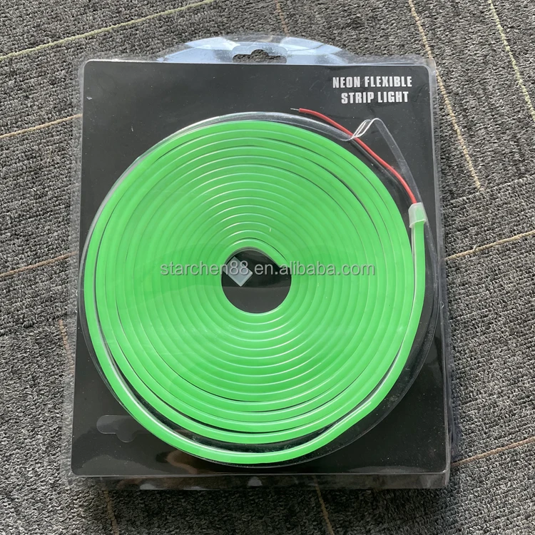 Waterproof IP67 Bar LED Rope Light 5m/Roll Decorative Neon Flex Neon Light in Blue Green DC12V 2835 6*12mm for Garden Signage