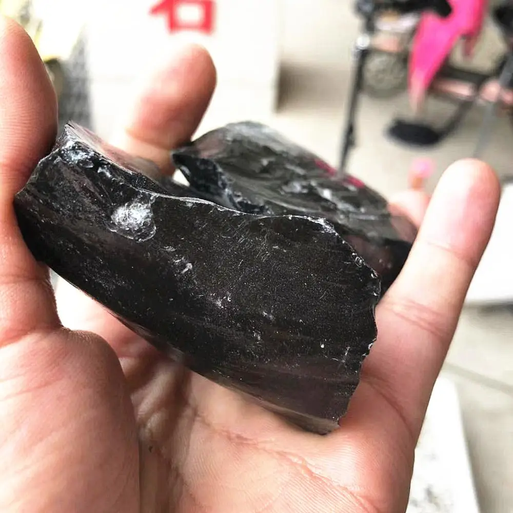 Wholesale natural raw rock obsidian rough stone for jewelcrafting