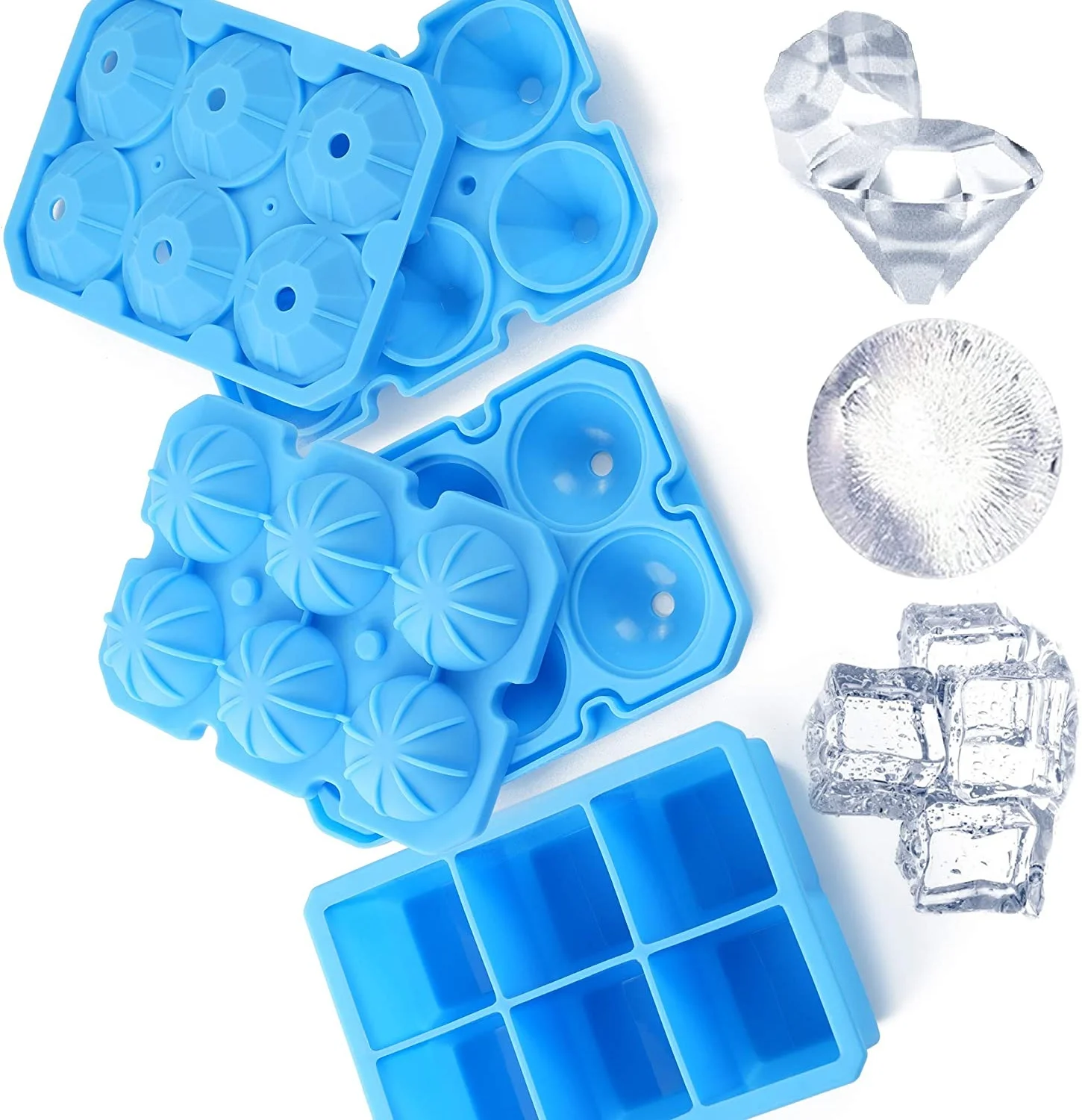 High flexibility Tear and cold Resistance silicone ice cube tray mold customized shape ice cube tray molds
