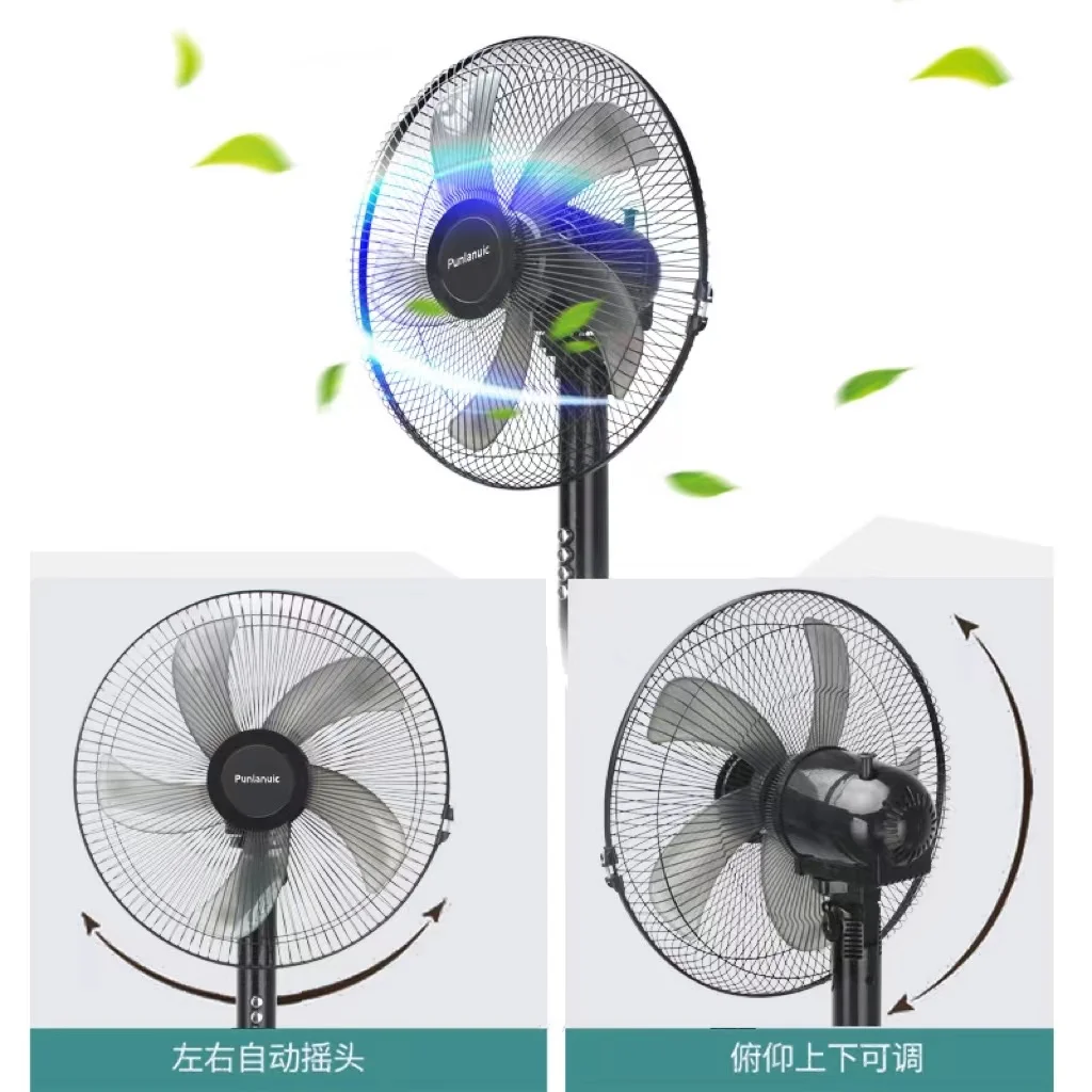 Hot sale 16inch 45W Stand Fan With Brushed Nickel Finish Oscillating Standing Floor Fan Quiet Cooling Pedestal Fan