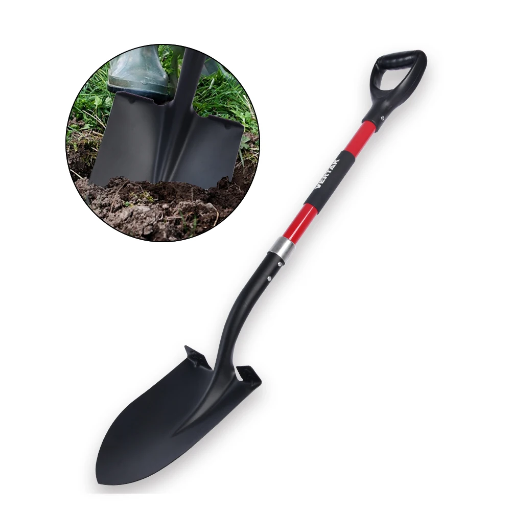 Winslow & Ross steel garden spade shovel rubber middle grip spade shovel with D shape handle