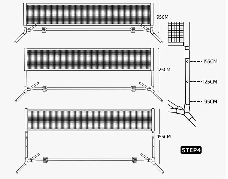 outdoor professional portable badminton nets stand pole