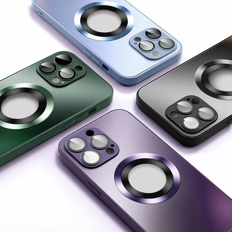 2023 Magnetic for Magsafe Wireless Charger Case for iPhone 14 13 12 Pro Max Plus Matte Camera Protection Glass Film Cover Case