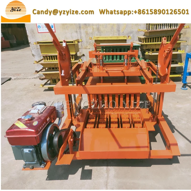 
QM4-45 diesel engine powered concrete cement hollow block and brick making machine 