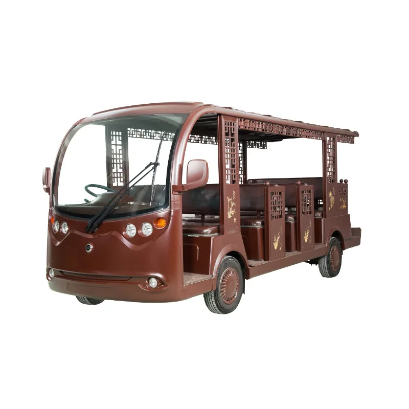 Long Range 80-120KM Lead Acid Battery Powered Tourist City Hotel Shuttle School Passenger Electric Sightseeing Mini Bus