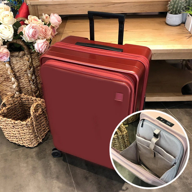 Front pocket luggage Travel&Business eminent travelling luggage bags carry-on suitcase