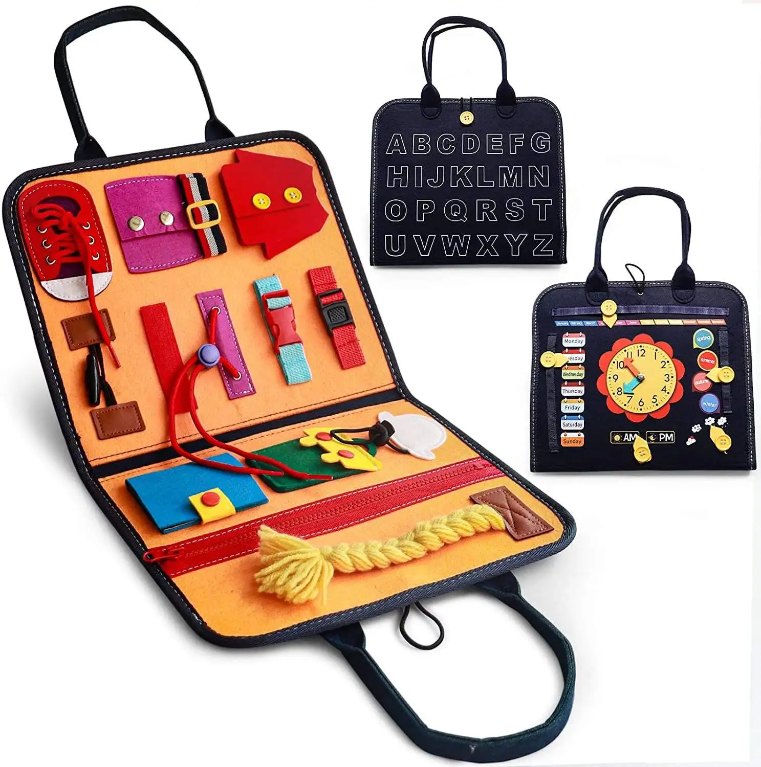 Felt Busy Board For Toddlers Educational Montessori Toys Toddler Activities BusyBoard in Dutch for 3 4 5 Years Old Boys Girls