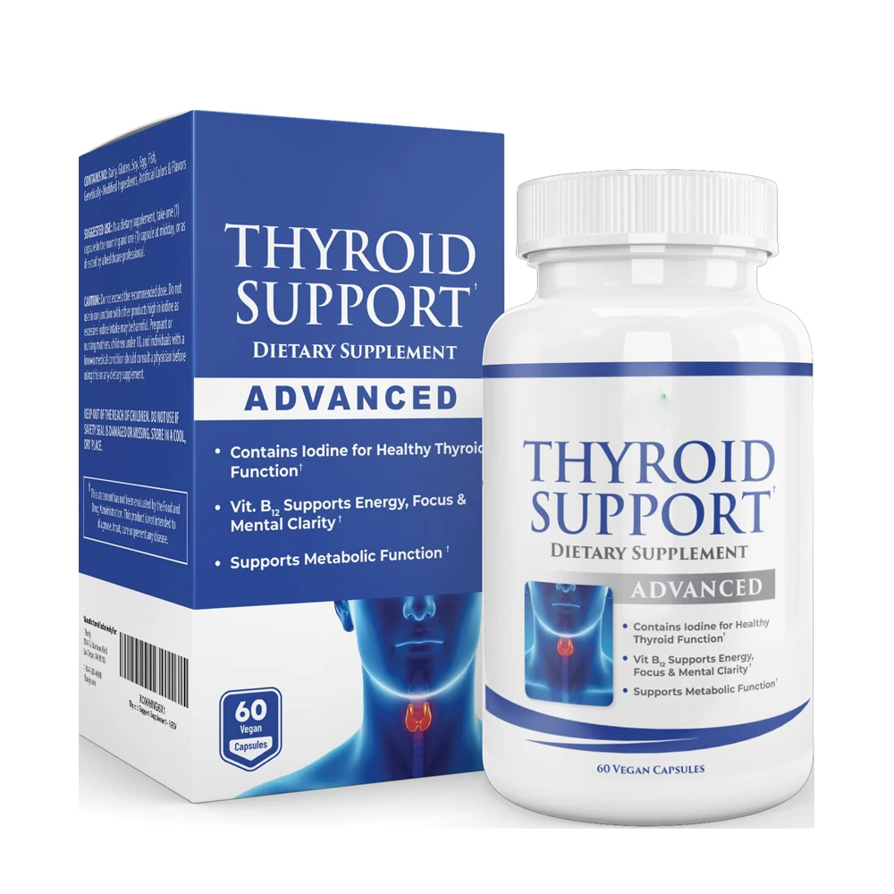 Thyroid Support Supplement with Iodine,Energy Focus Support Formula Vitamin B12 Complex, Zinc, Selenium, Ashwagandha, Copper
