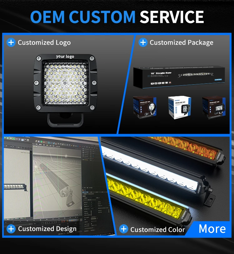 Aurora 2 3inch 12v 40w 4x4 Diffusion Led Bar Off Road Fog Lights Offroad Truck Flood Led Work Light