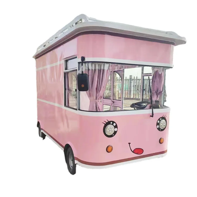 Custom multi-functional electric mobile four-wheel food truck dining car snack car for night market