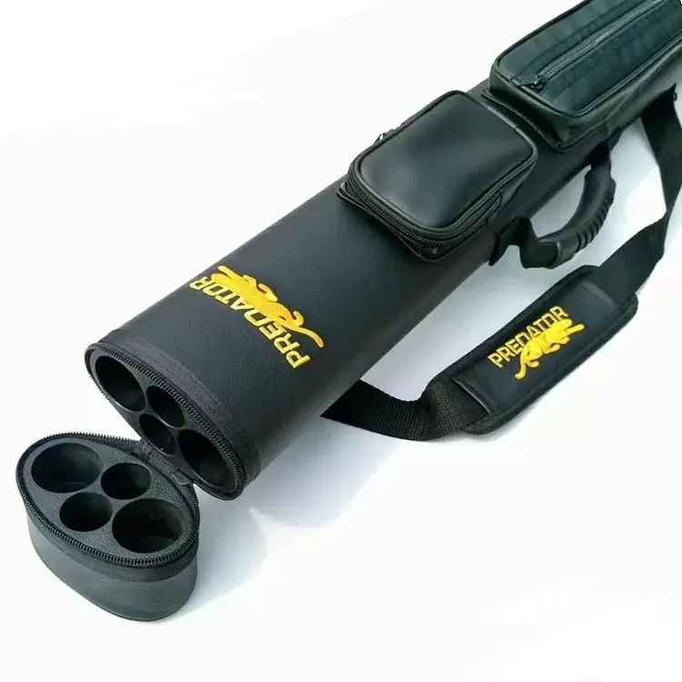 Wholesale prices 2B2S cheap 1/2 American 2x2 Billiard Cue Case Adjustable Shoulder Straps portable 4holes pool cue case