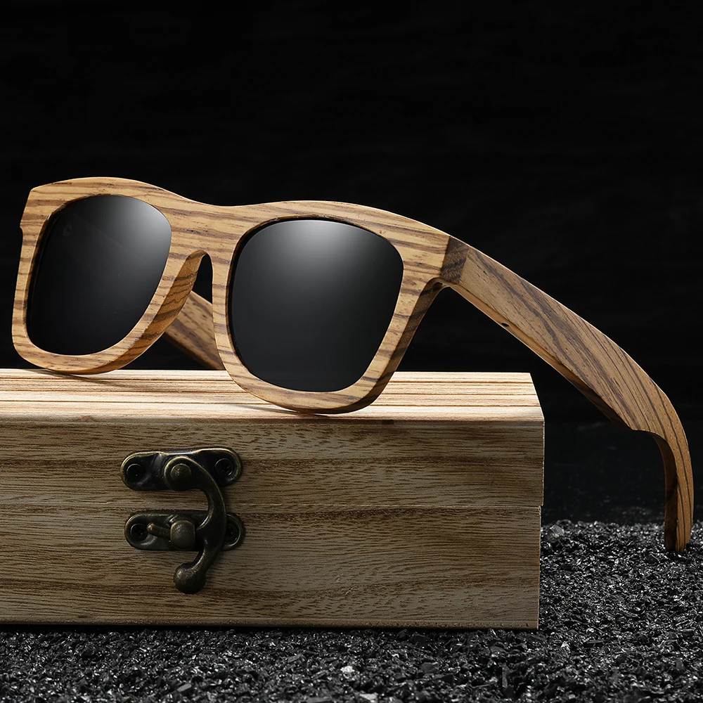 2022 premium eco-friendly custom zebra wooden sunglasses polarized lens