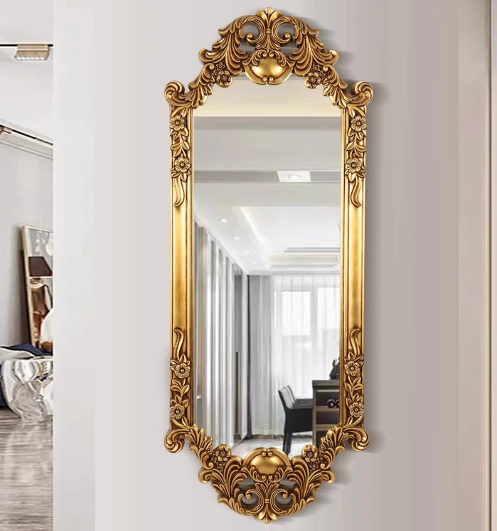 French Hollowed-out  Full-length Mirror Living Room High-end Decoration Large Clothing Store Dressing Mirror