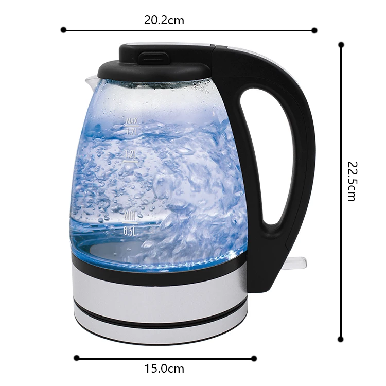 X.J.GROUP 12833 Glass Electric Kettle with Removable Scale Filter