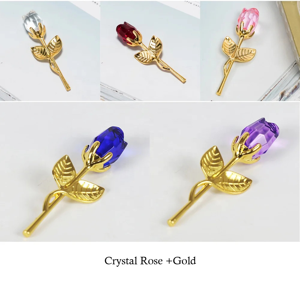 Хрустальные Фигурки розы, сувениры и подарки на свадьбу, День Святого Валентина, сувенирное украшение для стола в коробке