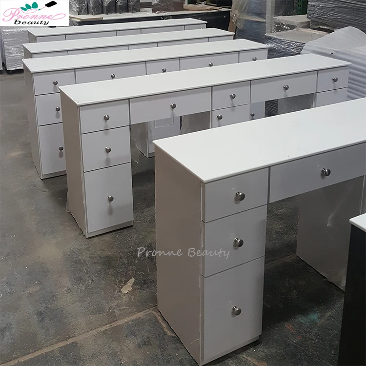 Wholesale price portable beauty salon furniture multi-purpose mobile manicure table with vacuum cleaner