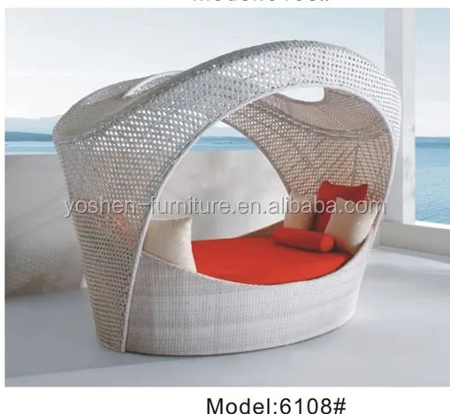Bird nest Patio wicker rattan plastic beach pool furniture canopy daybed Outdoor pool cabana beds
