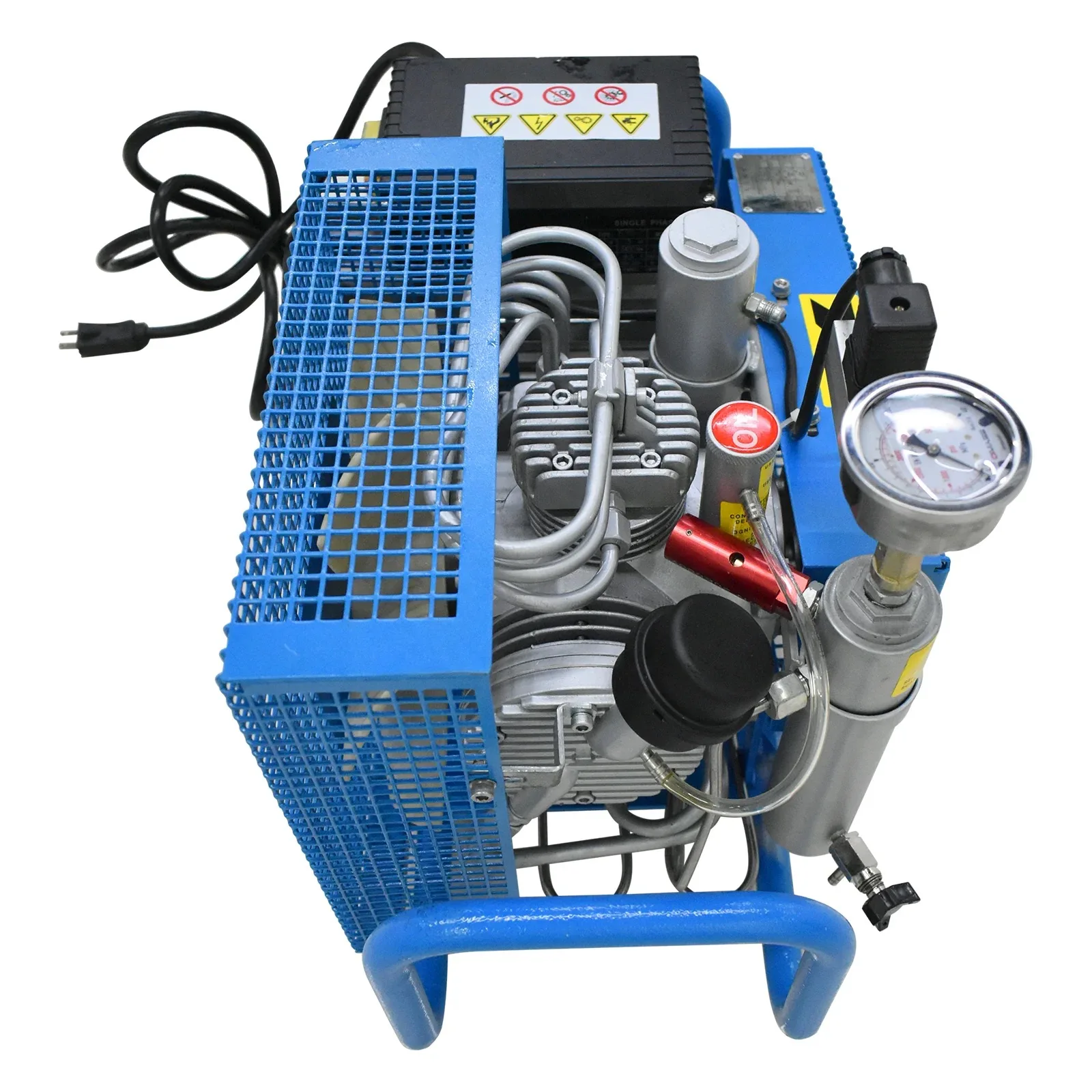Manual Stop 100LPM 300bar 4500psi High Pressure 110V 220V 380V Air Compressor for Scuba Diving
