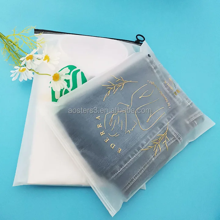 Shirt Shipping Slide Lock Self Sealing Clothing Packaging Plastic Frosted Zipper Bag