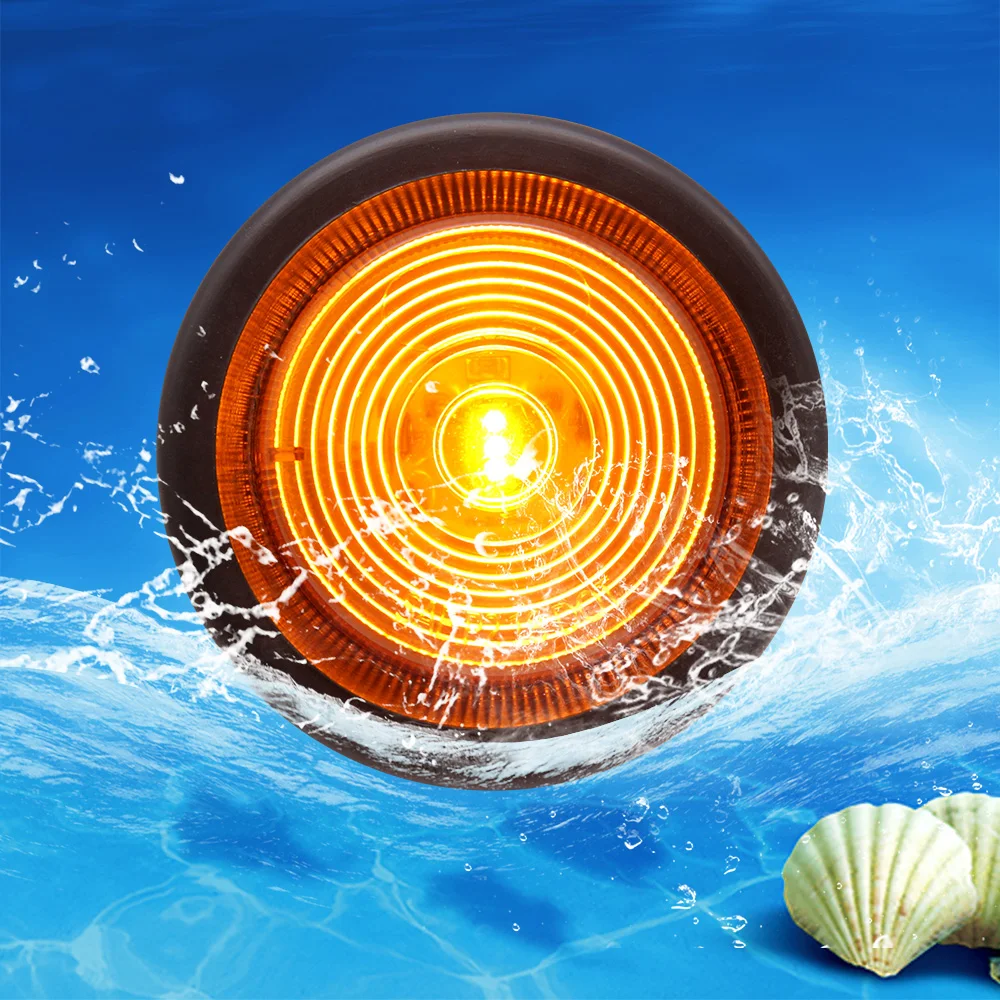 Светодиодный круглый габаритный фонарь, красная лампа с люверсами для трейлеров и домов на колесах, 2 дюйма