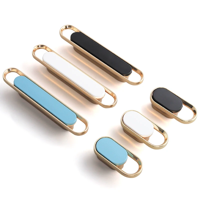 Best Selling K Gold Blue Black Bathroom Cabinet Hardware zinc Material Bedroom Furniture Pulls Handle Knob