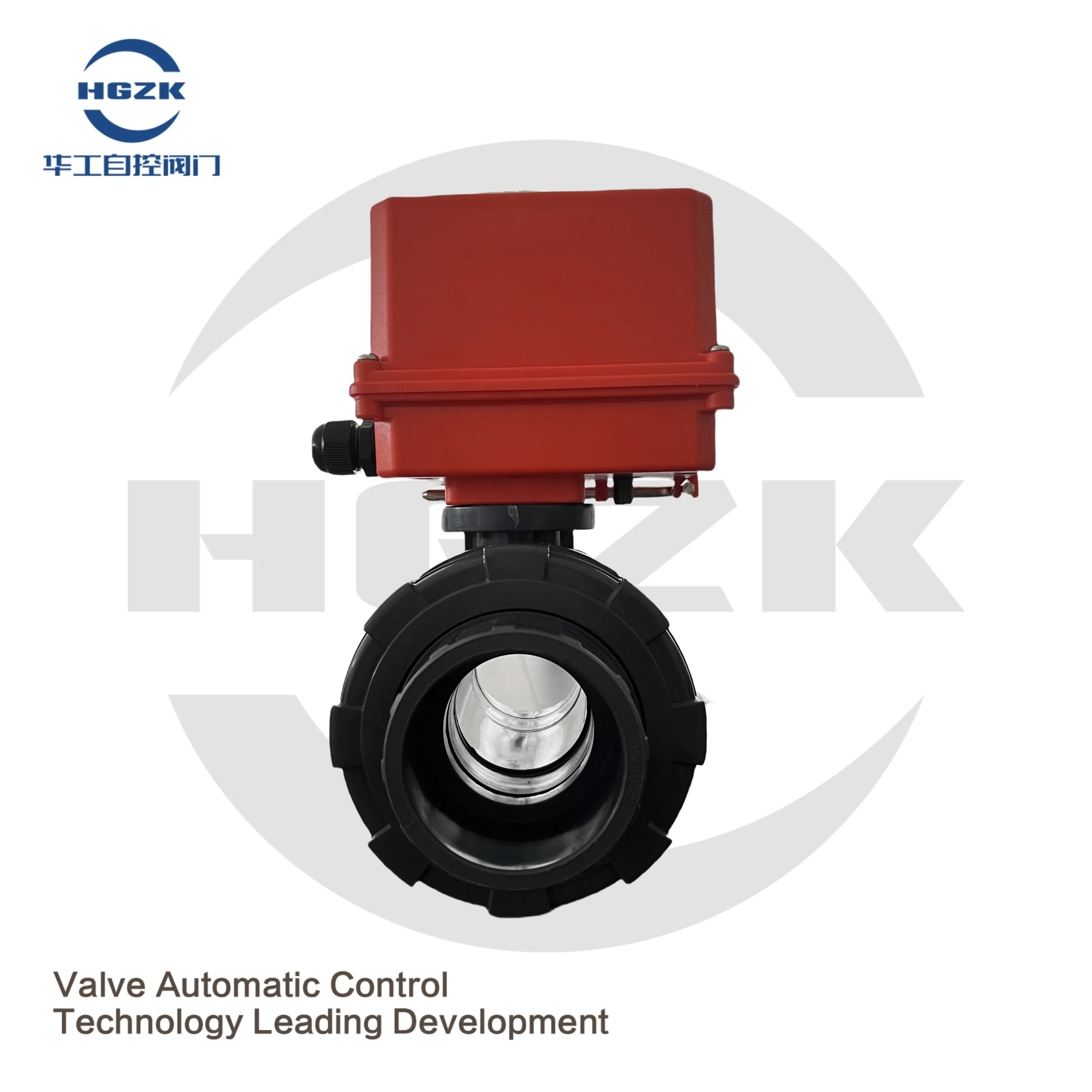 Precision small electric plastic ball valve AC220v DC24v UPVC