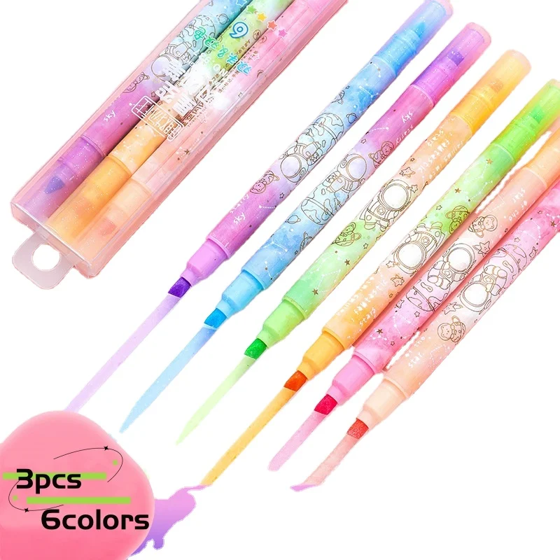 Double-head dual color shiny highlighter Marker Pen colors Kawaii flash color-changing marker highlighter pen