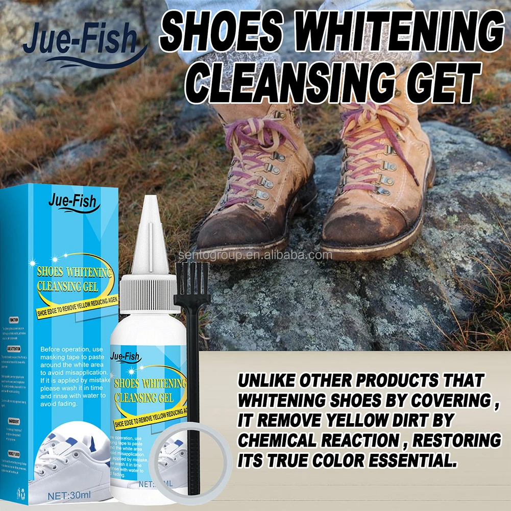 30/100ml White Shoes Stain Polish Cleaner Gel Sneaker Whiten Cleaning Dirt Remover Set with Brush Tape Cleansing Washing Tool