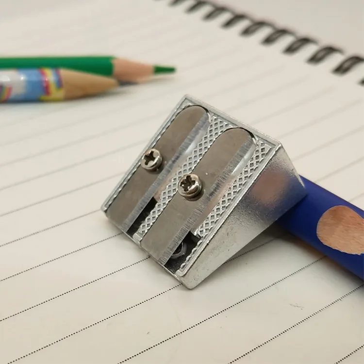 Metal aluminum double hole pencil sharpener 8mm and 11mm