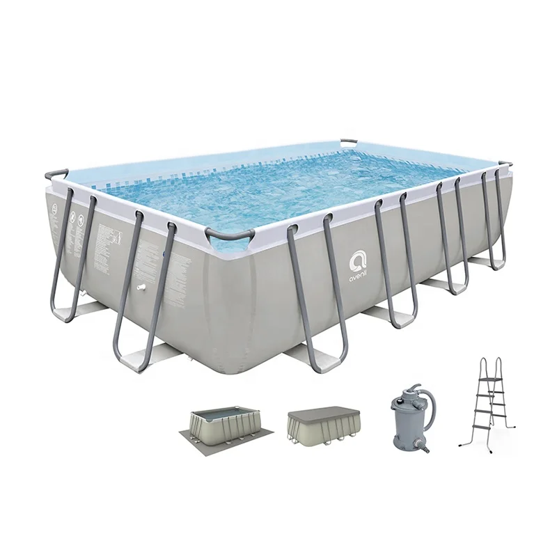 Jilong Avenli big size 5.49m*3.05m*1.22m steel frame swimming pool container swimming pool with Ladder and filter pump