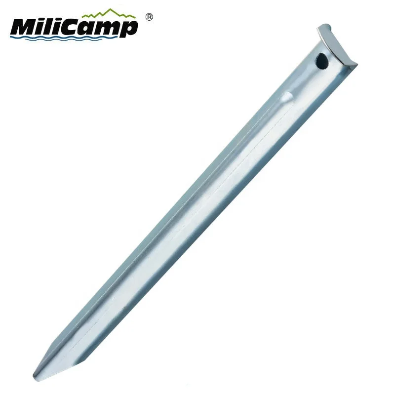 TPG0127 23cm 9inch Tent Stakes Screw in Tent Pegs Ground Metal Heavy Duty Camping Stakes for Camping Accessories