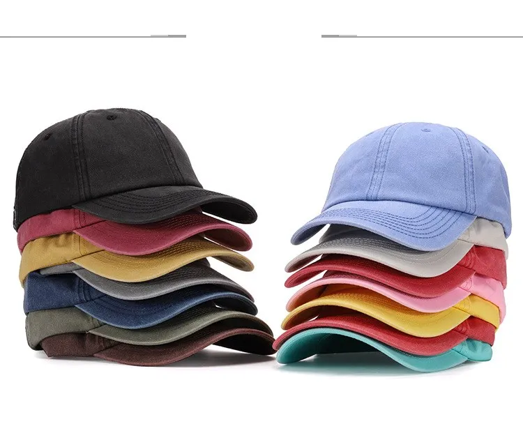 Custom Design Washed Blank Gorras Hats Curved Brim Snapback Unisex Sports Dad Baseball Cap Worn Out