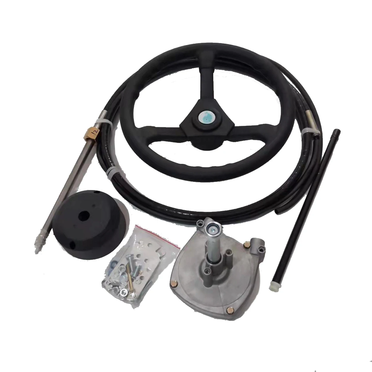 Marine grade outboard steering console 12 feet cable inflatable boat sailboat fiberglass steering console