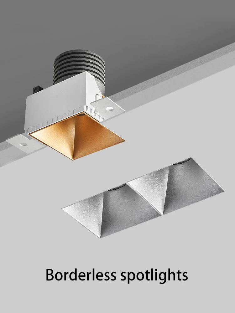 High Quality Anti-Glare ETL 12w 20W Matt Black Matt White Downlights Led Recessed Ip55 Square Trimless Led Downlight