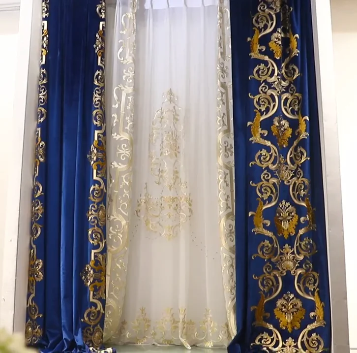 Высококачественная бархатная ткань Голландии, роскошная занавеска с вышивкой
