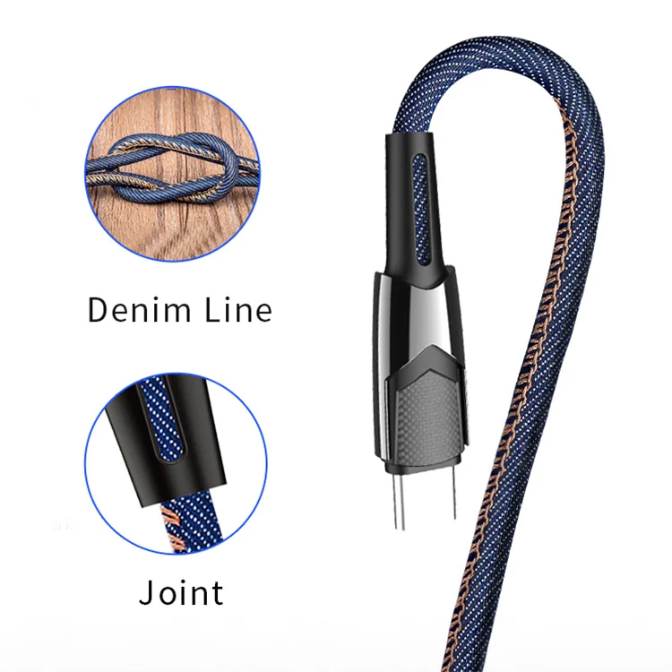 Cheap Price Amazon Top Seller Denim fabric Android Phone V8 Micro cables usb cable