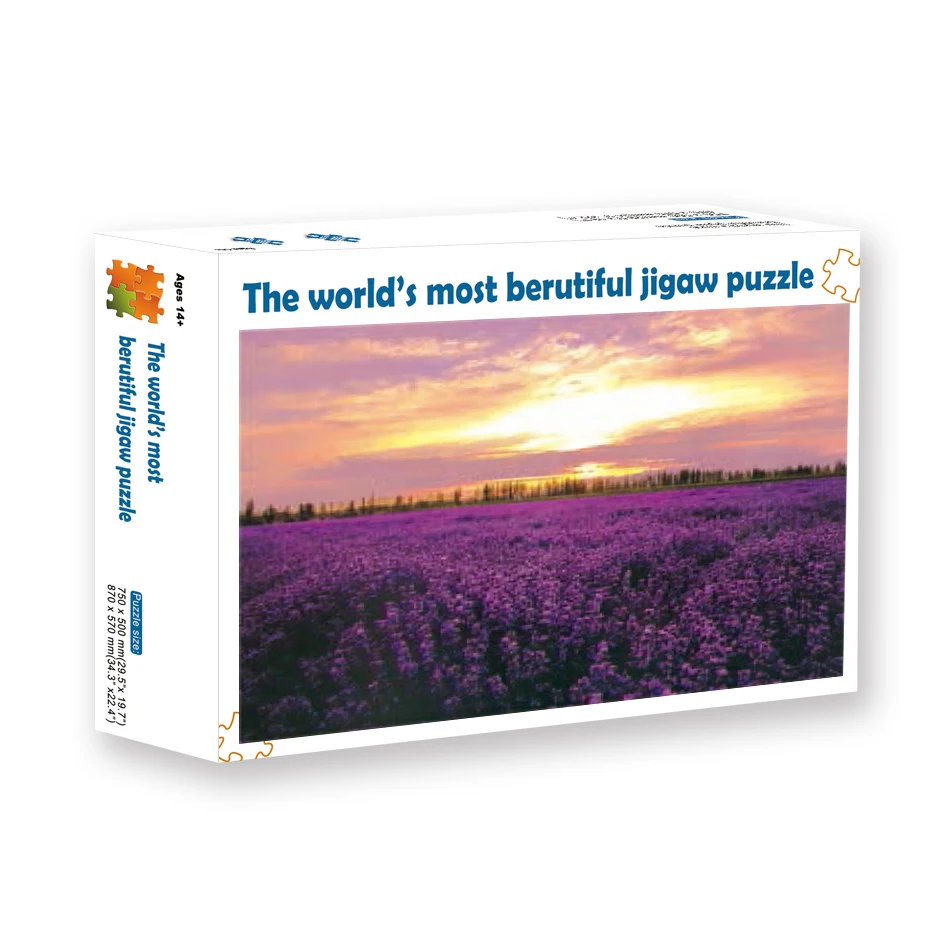 Christmas Eve High quality gift 1000 pieces jigsaw puzzle production wood material lavender jigsaw puzzle