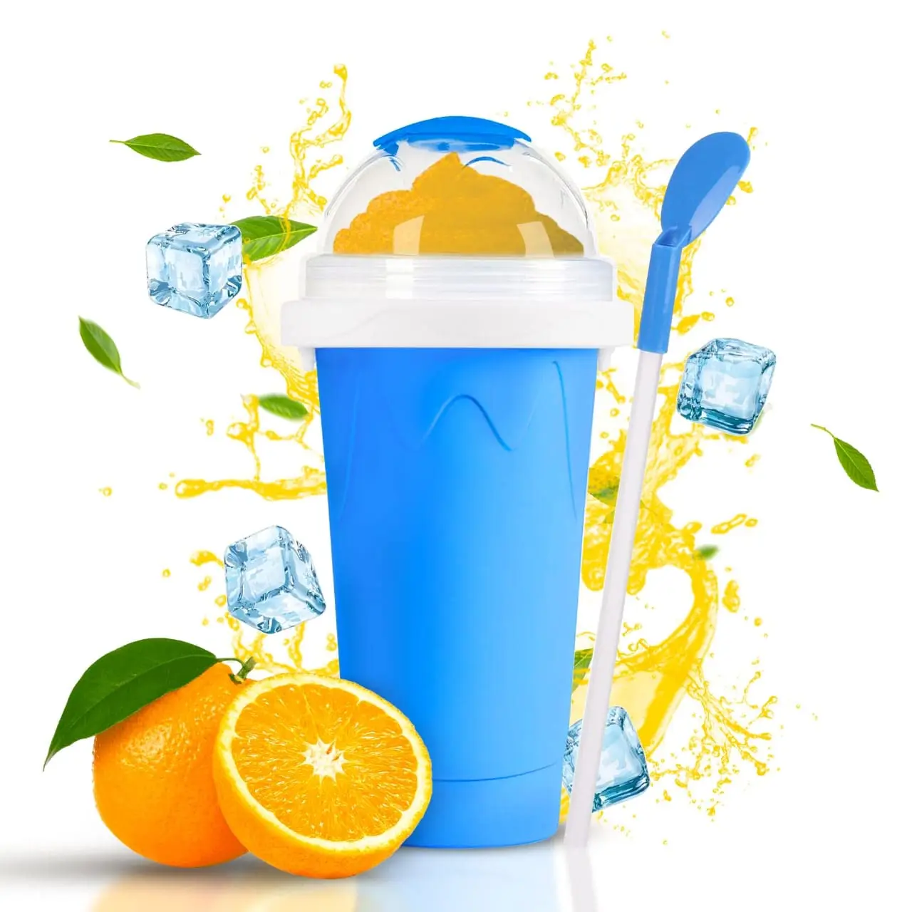 Slushy Cup Travel Instant Slushie Maker Cup Double Layer Quick Frozen Magic Squeeze Cup Homemade Milk Shake Ice Maker