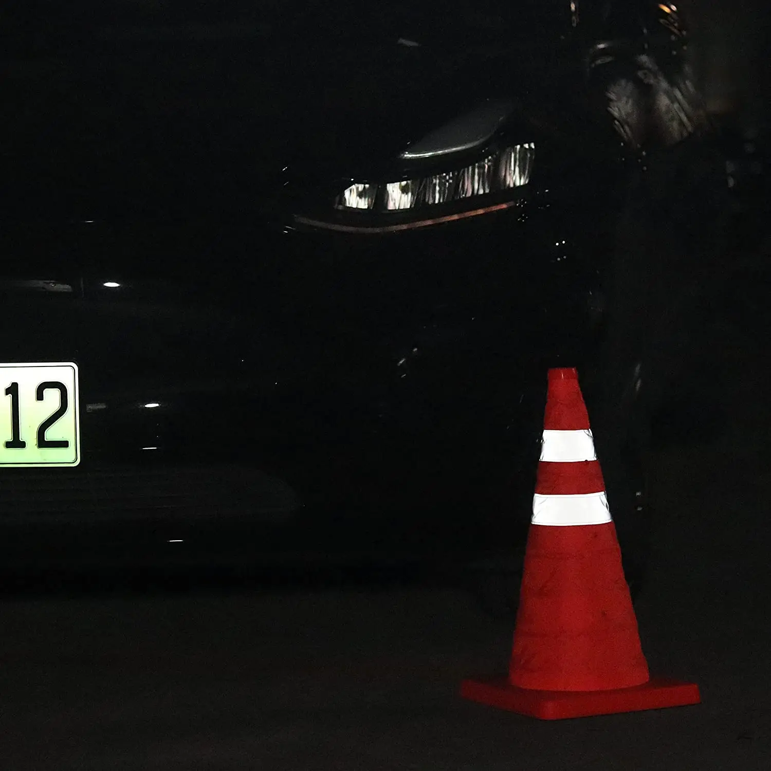 Driving Construction Cones Reflective Strips Orange 4 Pack 28 Inch Collapsible Traffic Cones