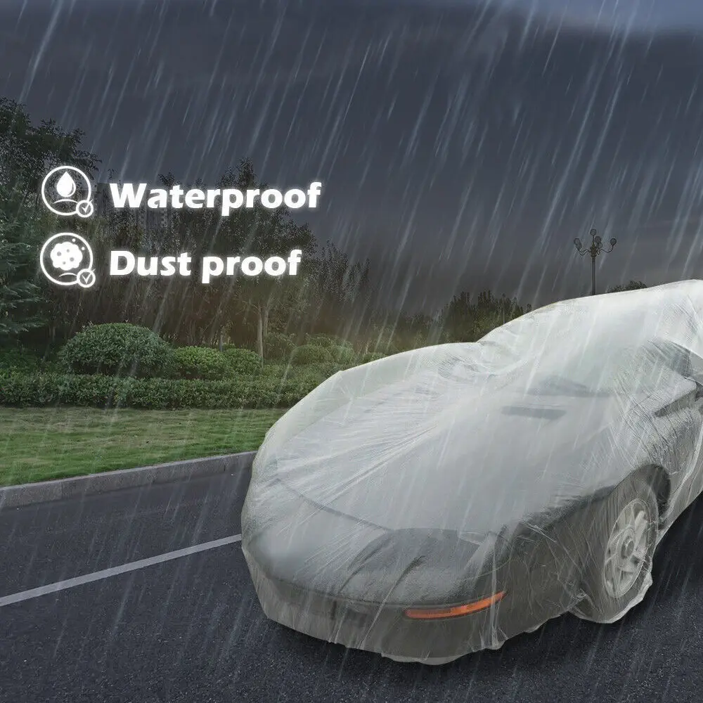 Universal Car Cover/Dustproof Waterproof/Plastic PE Rainproof Protect Disposable