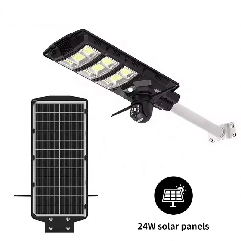 Shingel 4MP 24W Solar Panel Powered Wireless CCTV  Cameras 300W WiFi Outdoor Security 4G Sim Card Solar Street Light Camera
