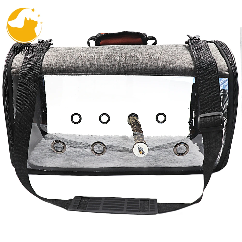 Foldable Bird Parrot Carrier Travel Bag with Perch Stand Travel Lightweight Bird Cage
