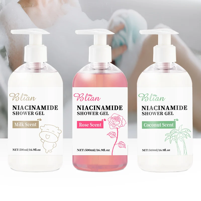 Натуральное розовое кокосовое молоко никотинамид, отбеливающий гель для душа