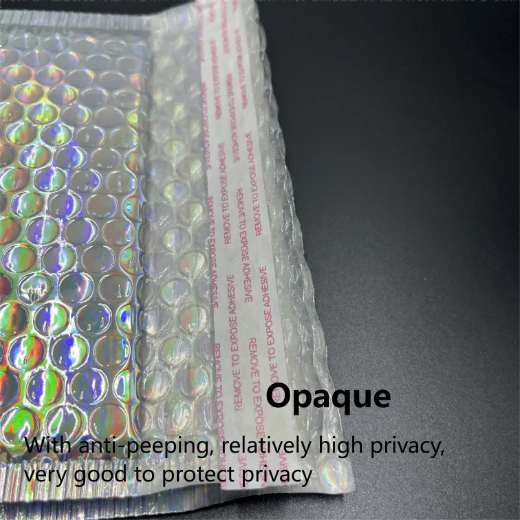 Custom Logo Thicker Bubble Black Red Purple Holographic Rainbow Black Aluminum Rose Gold Foil Mailers Metallic Bubble Mailer