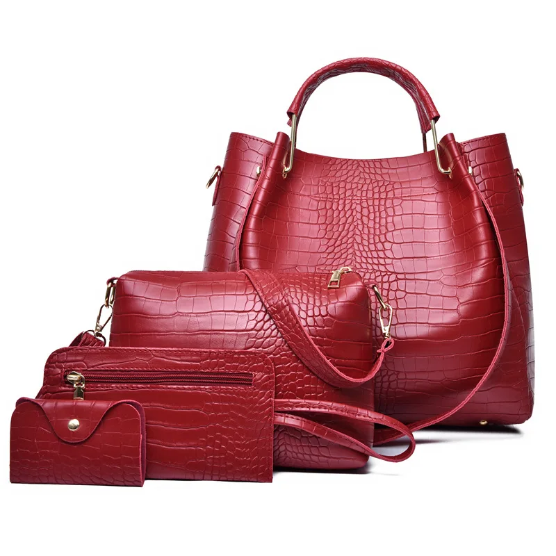 2022 Travel Gear Crocodile Pattern Four-Piece Set Mother and Child  bags women handbags ladies shoulder bag